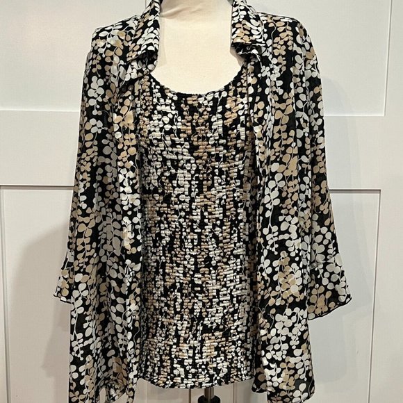 Club Z Collection Tops - Club Z Collection Womens Plus Size Blouse Tank Top Yellow Black XL 1X